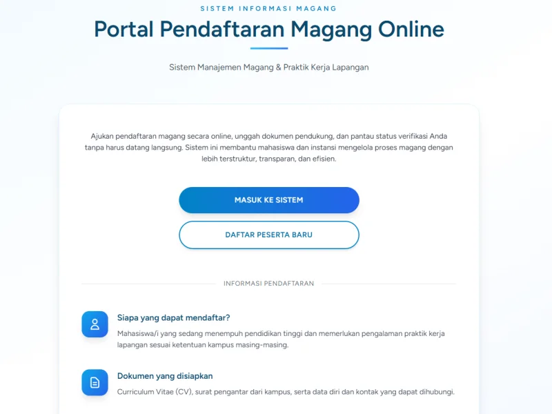 Sistem Pendaftaran Magang